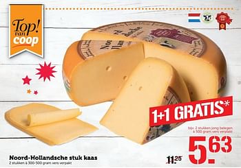 Aanbiedingen Noord-hollandsche stuk kaas - Huismerk - Coop - Geldig van 19/12/2016 tot 25/12/2016 bij Coop