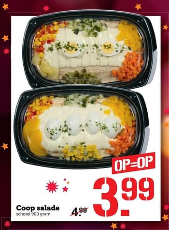 Aanbiedingen Coop salade - Huismerk - Coop - Geldig van 19/12/2016 tot 25/12/2016 bij Coop