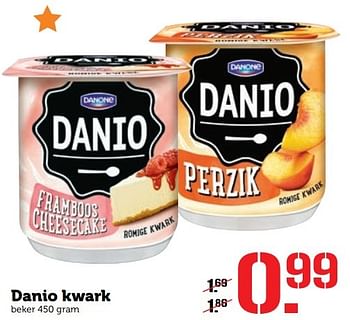 Aanbiedingen Danio kwark - Danone - Geldig van 19/12/2016 tot 25/12/2016 bij Coop