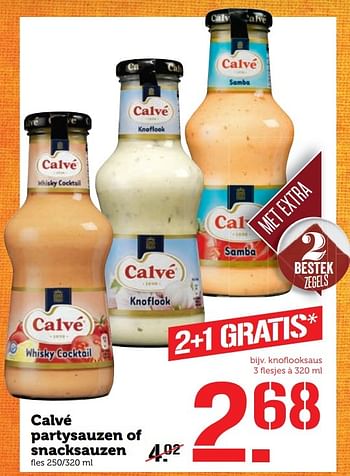 Aanbiedingen Calvé partysauzen of snacksauzen - Calve - Geldig van 19/12/2016 tot 25/12/2016 bij Coop