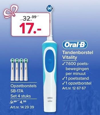 Aanbiedingen Oral-b tandenborstel vitality - Oral-B - Geldig van 12/12/2016 tot 25/12/2016 bij Kijkshop