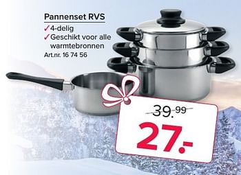 Aanbiedingen Pannenset rvs - Huismerk - Kijkshop - Geldig van 12/12/2016 tot 25/12/2016 bij Kijkshop