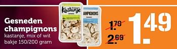 Aanbiedingen Gesneden champignons - Huismerk - Coop - Geldig van 19/12/2016 tot 25/12/2016 bij Coop