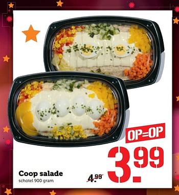 Aanbiedingen Coop salade - Huismerk - Coop - Geldig van 19/12/2016 tot 25/12/2016 bij Coop
