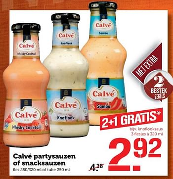Aanbiedingen Calvé partysauzen of snacksauzen - Calve - Geldig van 19/12/2016 tot 25/12/2016 bij Coop