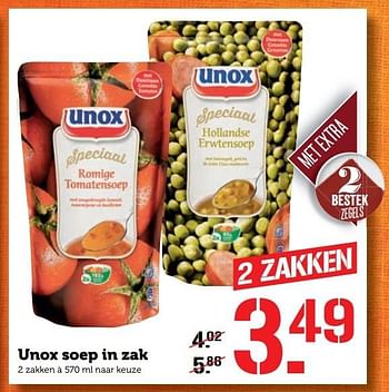Aanbiedingen Unox soep in zak - Unox - Geldig van 19/12/2016 tot 25/12/2016 bij Coop
