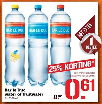 Aanbiedingen Bar le duc water of fruitwater - bar le duc - Geldig van 19/12/2016 tot 25/12/2016 bij Coop