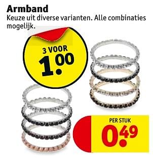 Aanbiedingen Armband - Huismerk - Kruidvat - Geldig van 20/12/2016 tot 25/12/2016 bij Kruidvat