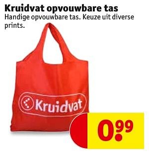Aanbiedingen Kruidvat opvouwbare tas - Huismerk - Kruidvat - Geldig van 20/12/2016 tot 25/12/2016 bij Kruidvat