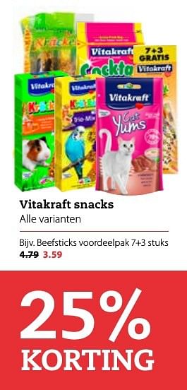 Aanbiedingen Beefsticks voordeelpak - Vitakraft - Geldig van 11/12/2016 tot 25/12/2016 bij Boerenbond