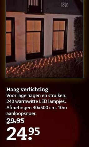Aanbiedingen Haag verlichting voor lage hagen en struiken - Huismerk- Boerenbond - Geldig van 11/12/2016 tot 25/12/2016 bij Boerenbond