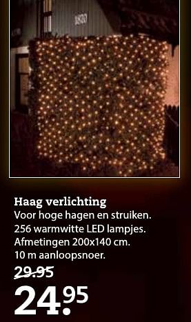 Aanbiedingen Haag verlichting voor hoge hagen en struiken - Huismerk- Boerenbond - Geldig van 11/12/2016 tot 25/12/2016 bij Boerenbond
