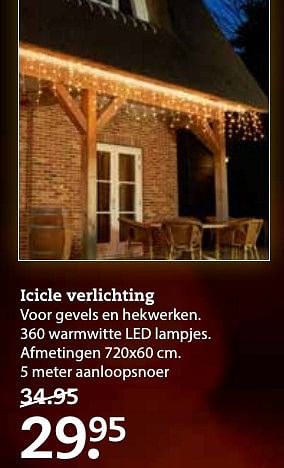 Aanbiedingen Icicle verlichting voor gevels en hekwerken - Huismerk- Boerenbond - Geldig van 11/12/2016 tot 25/12/2016 bij Boerenbond