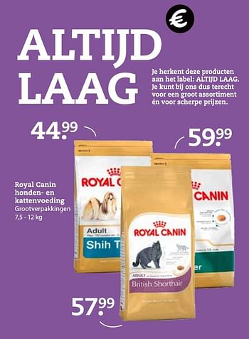 Aanbiedingen Royal canin honden- en kattenvoeding - Royal Canin - Geldig van 11/12/2016 tot 25/12/2016 bij Boerenbond