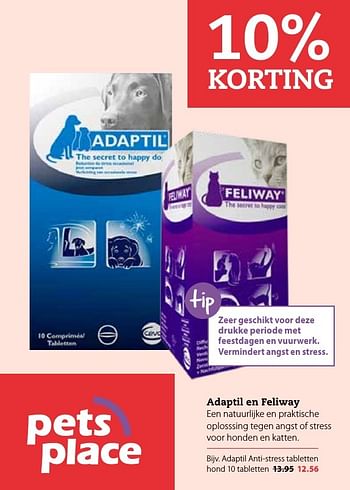 Aanbiedingen Adaptil anti-stress tabletten hond 10 tabletten - Adaptil - Geldig van 11/12/2016 tot 25/12/2016 bij Boerenbond