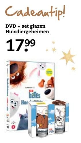 Aanbiedingen Dvd + set glazen huisdiergeheimen - The Secret Life of Pets - Geldig van 11/12/2016 tot 25/12/2016 bij Boerenbond