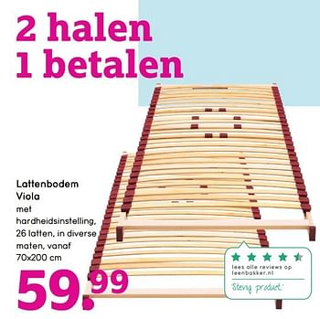 Aanbiedingen Lattenbodem viola - Huismerk - Leen Bakker - Geldig van 12/12/2016 tot 25/12/2016 bij Leen Bakker