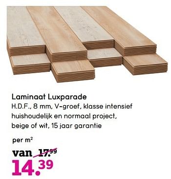 Aanbiedingen Laminaat luxparade - Huismerk - Leen Bakker - Geldig van 12/12/2016 tot 25/12/2016 bij Leen Bakker