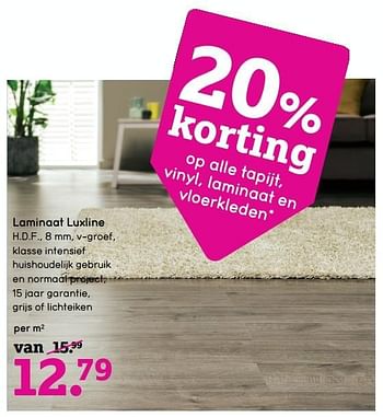 Aanbiedingen Laminaat luxline - Huismerk - Leen Bakker - Geldig van 12/12/2016 tot 25/12/2016 bij Leen Bakker
