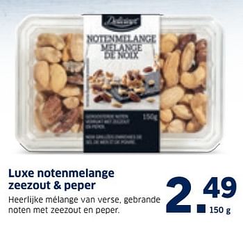 Aanbiedingen Luxe notenmelange zeezout + peper - Delicieux - Geldig van 19/12/2016 tot 25/12/2016 bij Lidl