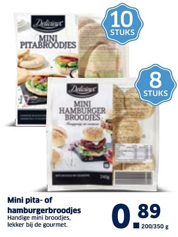 Aanbiedingen Mini pita- of hamburgerbroodjes - Delicieux - Geldig van 19/12/2016 tot 25/12/2016 bij Lidl