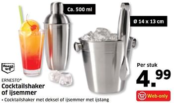 Aanbiedingen Cocktailshaker of ijsemmer - Ernesto - Geldig van 19/12/2016 tot 25/12/2016 bij Lidl