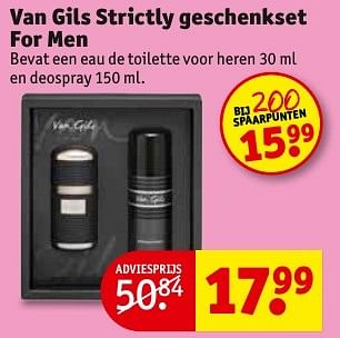 Aanbiedingen Van gils strictly geschenkset for men - Van Gils - Geldig van 20/12/2016 tot 25/12/2016 bij Kruidvat