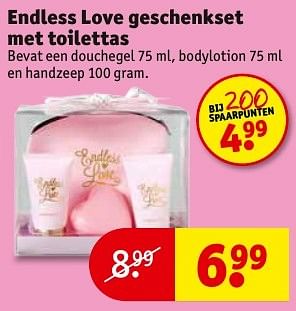 Aanbiedingen Endless love geschenkset met toilettas - Endless Love - Geldig van 20/12/2016 tot 25/12/2016 bij Kruidvat