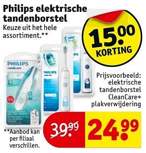 Aanbiedingen Elektrische tandenborstel cleancare+ plakverwijdering - Philips - Geldig van 20/12/2016 tot 25/12/2016 bij Kruidvat