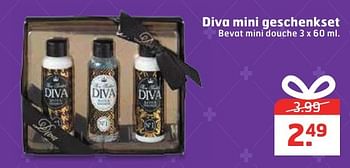 Aanbiedingen Diva mini geschenkset - Diva - Geldig van 13/12/2016 tot 25/12/2016 bij Trekpleister