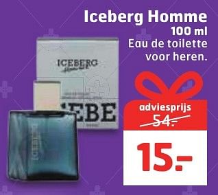 Aanbiedingen Iceberg homme - Iceberg - Geldig van 13/12/2016 tot 25/12/2016 bij Trekpleister