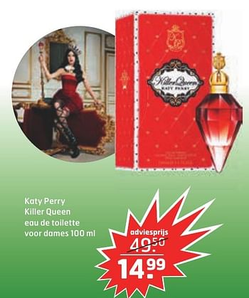 Aanbiedingen Katy perry killer queen eau de toilette - Killer Queen   - Geldig van 13/12/2016 tot 25/12/2016 bij Trekpleister