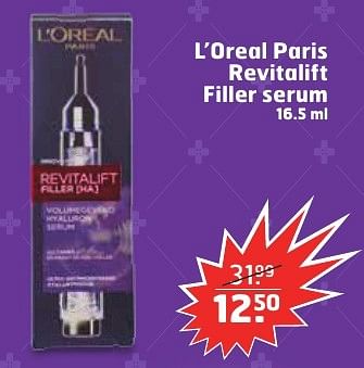 Aanbiedingen L`oreal paris revitalift filler serum - L'Oreal Paris - Geldig van 13/12/2016 tot 25/12/2016 bij Trekpleister