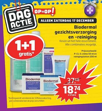 Aanbiedingen Biodermal gezichtsverzorging en -reiniging p-cl-e crème en reinigingslotion - Biodermal - Geldig van 13/12/2016 tot 25/12/2016 bij Trekpleister