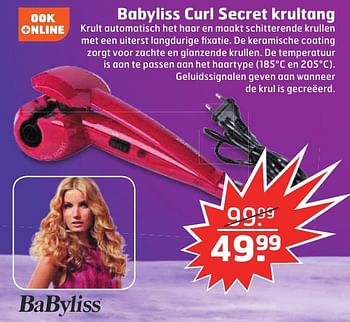 Aanbiedingen Babyliss curl secret krultang - Babyliss - Geldig van 13/12/2016 tot 25/12/2016 bij Trekpleister