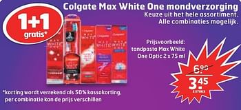 Aanbiedingen Colgate max white one mondverzorging - Colgate - Geldig van 13/12/2016 tot 25/12/2016 bij Trekpleister