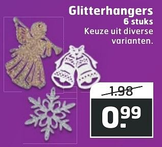 Aanbiedingen Glitterhangers - Huismerk - Trekpleister - Geldig van 13/12/2016 tot 25/12/2016 bij Trekpleister