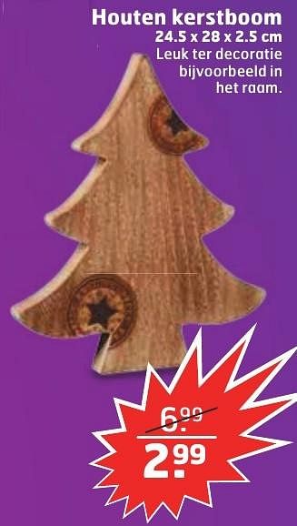Aanbiedingen Houten kerstboom - Huismerk - Trekpleister - Geldig van 13/12/2016 tot 25/12/2016 bij Trekpleister