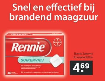 Aanbiedingen Rennie suikervrij - Rennie - Geldig van 13/12/2016 tot 25/12/2016 bij Trekpleister