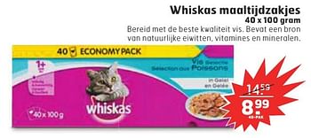 Aanbiedingen Whiskas maaltijdzakjes - Whiskas - Geldig van 13/12/2016 tot 25/12/2016 bij Trekpleister