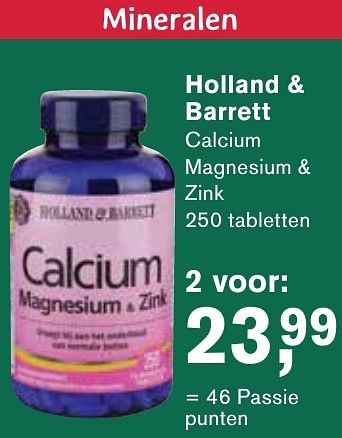 Aanbiedingen Holland + barrett calcium magnesium + zink - Huismerk - Essenza - Geldig van 06/12/2016 tot 25/12/2016 bij Holland & Barrett