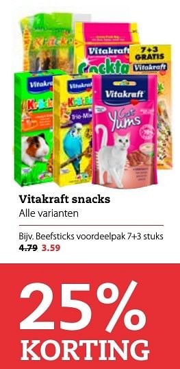 Aanbiedingen Beefsticks voordeelpak - Vitakraft - Geldig van 12/12/2016 tot 25/12/2016 bij Pets Place