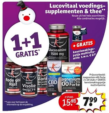 Aanbiedingen Lucovitaal voedingssupplementen + thee magnesium - Lucovitaal - Geldig van 20/12/2016 tot 25/12/2016 bij Kruidvat