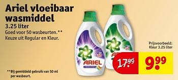 Aanbiedingen Ariel vloeibaar wasmiddel - Ariel - Geldig van 20/12/2016 tot 25/12/2016 bij Kruidvat