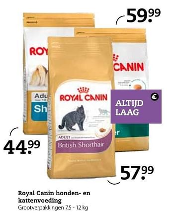 Aanbiedingen Royal canin honden- en kattenvoeding - Royal Canin - Geldig van 12/12/2016 tot 25/12/2016 bij Pets Place