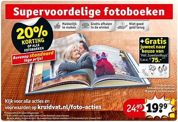 Aanbiedingen Supervoordelige fotoboeken - Huismerk - Kruidvat - Geldig van 20/12/2016 tot 25/12/2016 bij Kruidvat