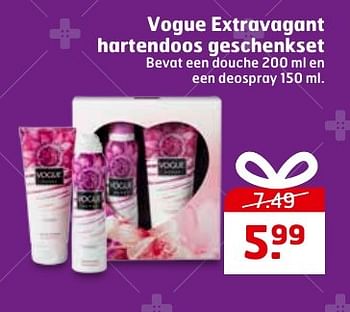 Aanbiedingen Vogue extravagant hartendoos geschenkset - Vogue - Geldig van 20/12/2016 tot 25/12/2016 bij Trekpleister
