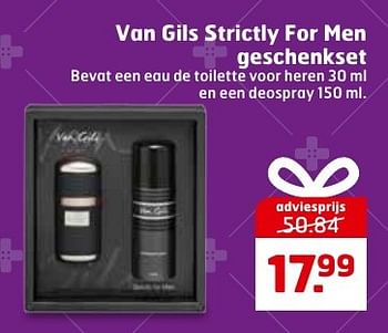 Aanbiedingen Van gils strictly for men geschenkset - Van Gils - Geldig van 20/12/2016 tot 25/12/2016 bij Trekpleister