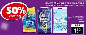 Aanbiedingen Gillette of venus wegwerpmesjes - Gillette - Geldig van 20/12/2016 tot 25/12/2016 bij Trekpleister
