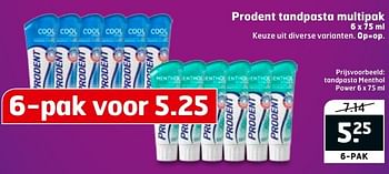 Aanbiedingen Prodent tandpasta multipak - Prodent - Geldig van 20/12/2016 tot 25/12/2016 bij Trekpleister